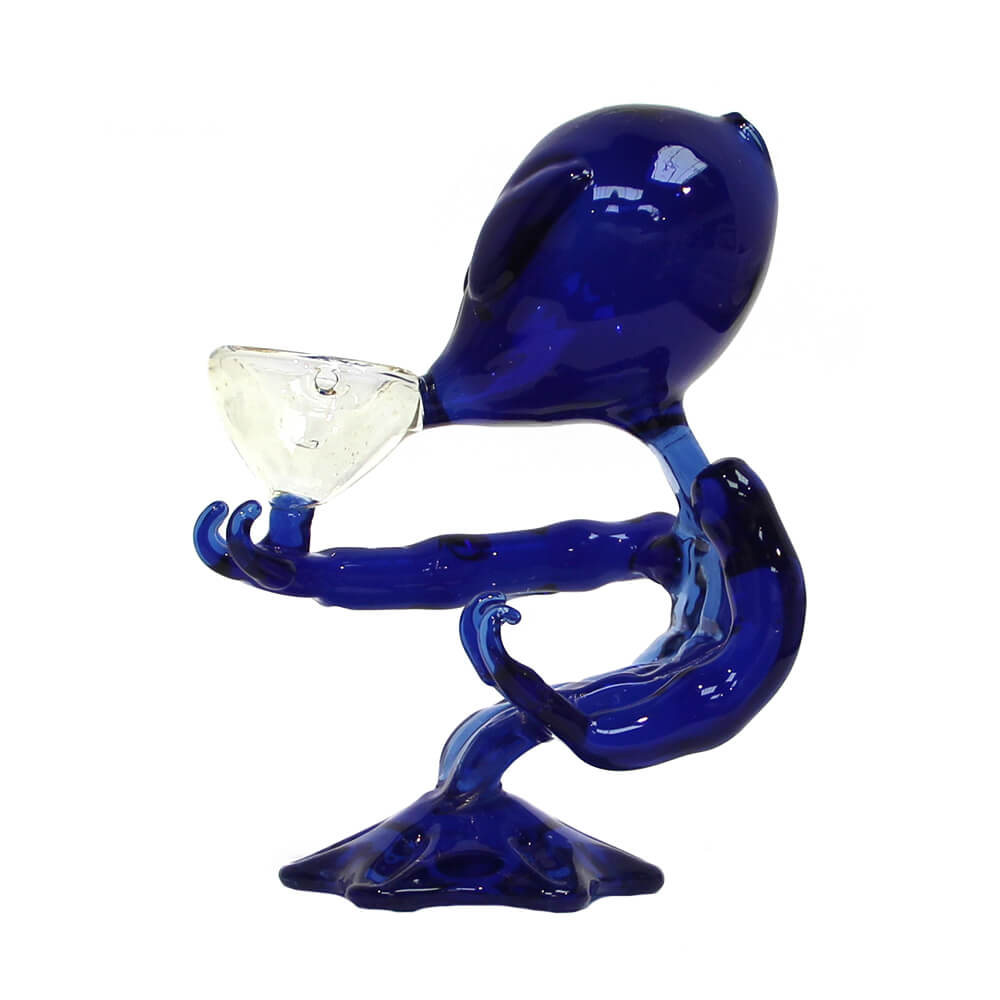 Wholesale Monster Glass-Clay Bong 16cm Blue