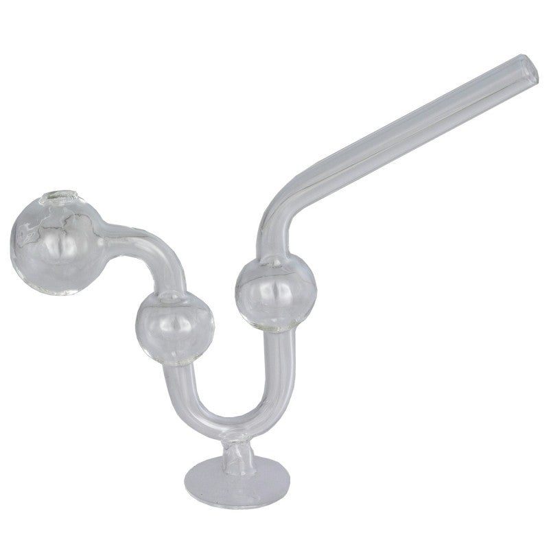 14 cm Transparent glass pipe with holder