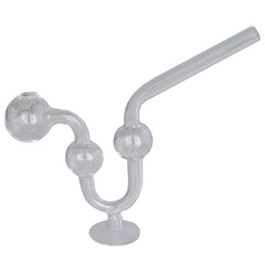 14 cm Transparent glass pipe with holder