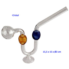15 cm Transparent glass pipe with holder