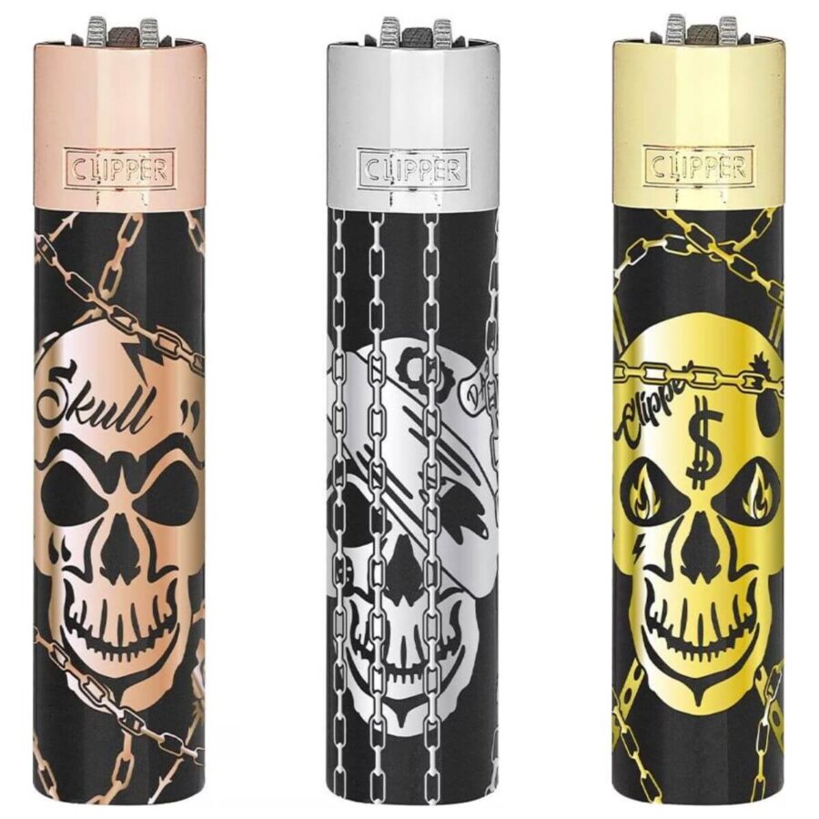 Clipper Metal Lighters With Giftbox Deadly Chains