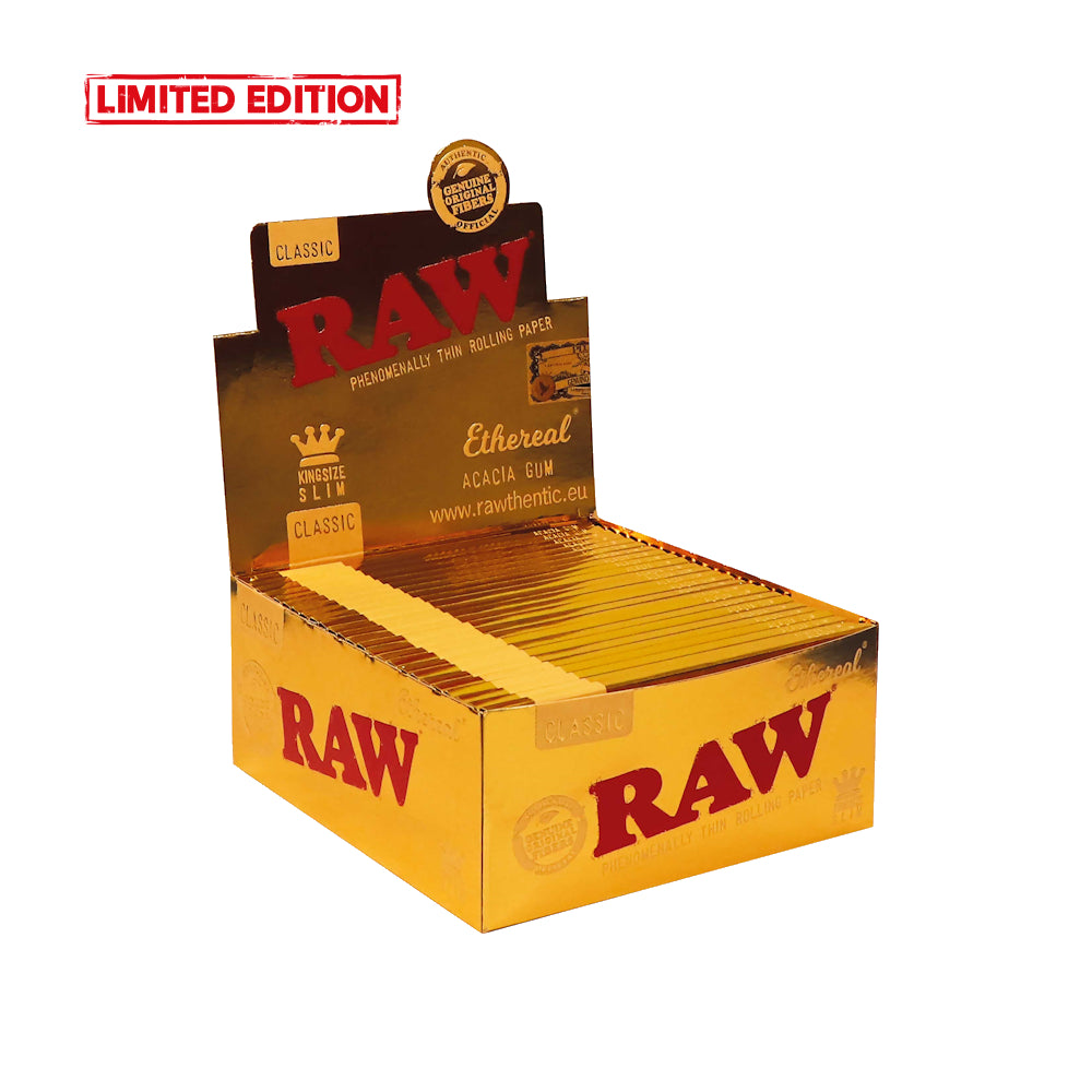 RAW King Size Slim Classic Thin Ethereal Acacia Gum Rolling Papers