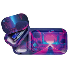 V-Syndicate Duotray Afterglow Metal Rolling Tray with Removable Stash Tray 32x16cm