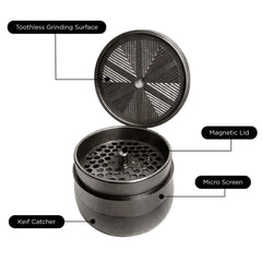 V-Syndicate Gridlock Toothless Herb Grinder 4 Parts – 72mm