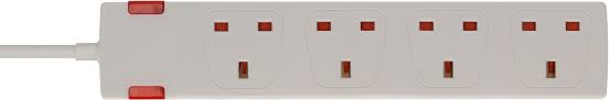 EXTENSION SOCKET UK 4 WAY 5M WHITE