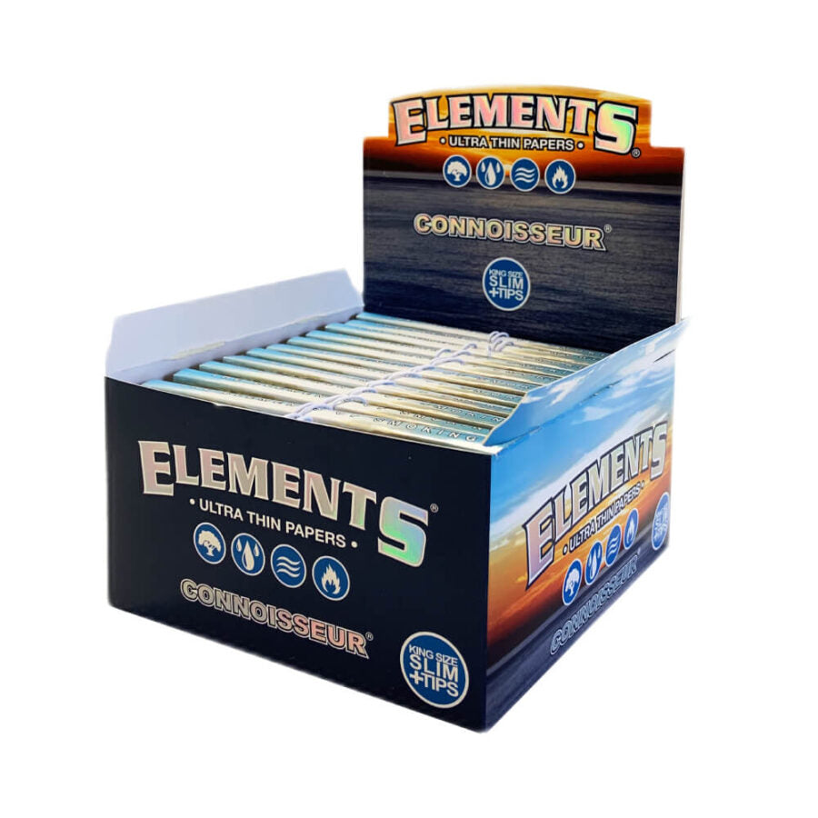 ELEMENTS -  CONNOISSEUR KINGSIZE SLIM ROLLING PAPERS BY UNIT