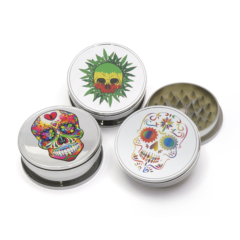 GRINDER SKULL DRAWING (61 MM) CHROME