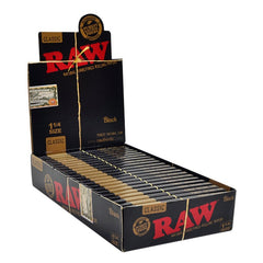 RAW  -  CLASSIC (24 BOOKLETS) SMOKING PAPER 11/4 RAW BLACK