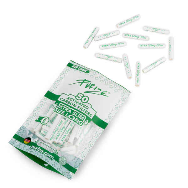 PURIZE Activated Carbon Filter – XTRA Slim Size Long 6mm (50pcs)