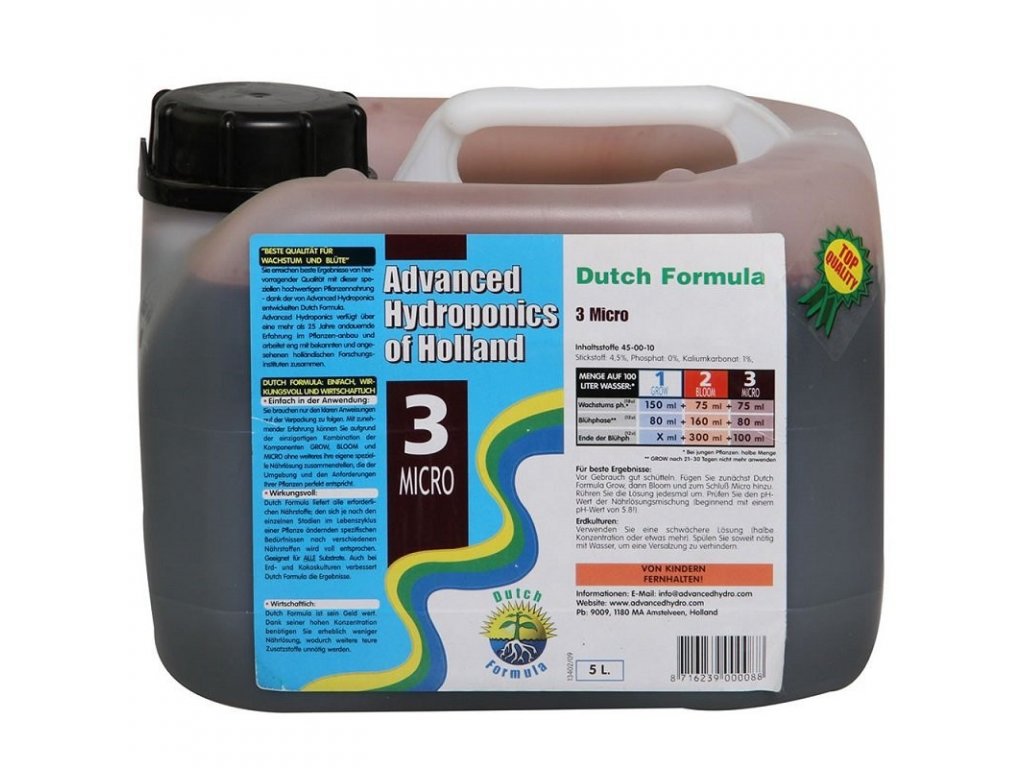 ADVANCED HYDROPHONICS OF HOLLAND  - DUTCH FORMULA MICRO