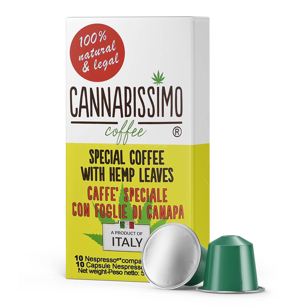 Cannabissimo Nespresso Coffee Capsules with Hemp Leaves (10 capsules)