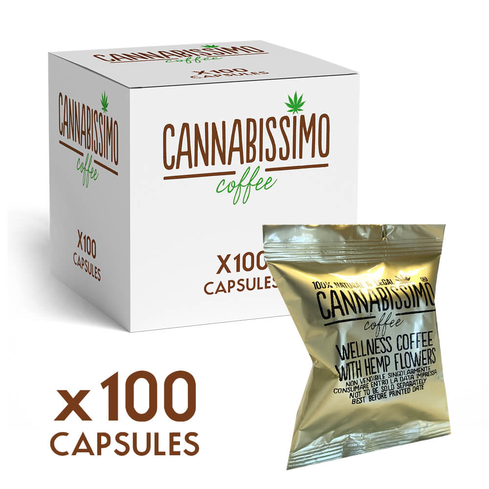Cannabissimo Nespresso Coffee Capsules with Hemp Flowers (100 capsules)