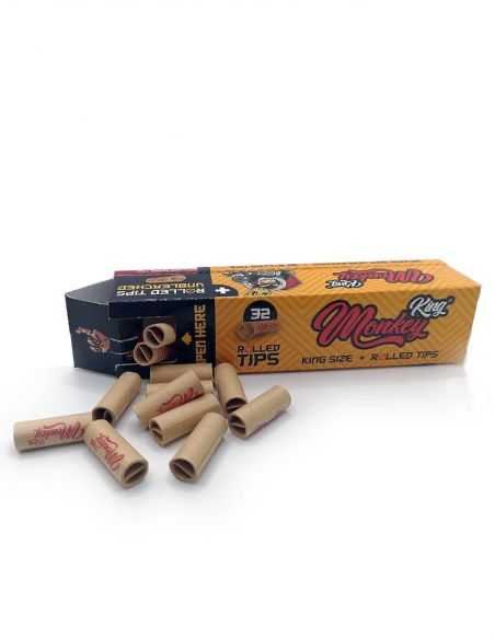 Monkey King Rolled Tips UNBLEACHED pack of 100