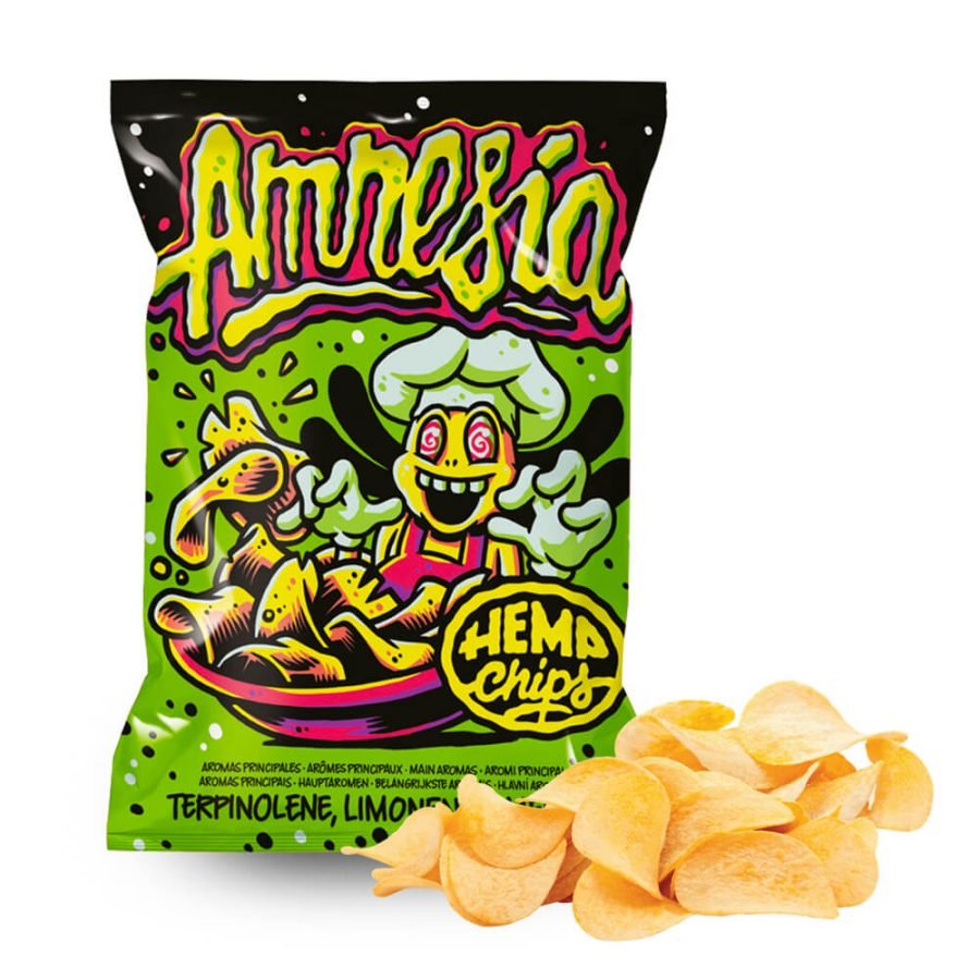 Hemp Chips Amnesia Artisanal Cannabis Chips THC Free - 35gm