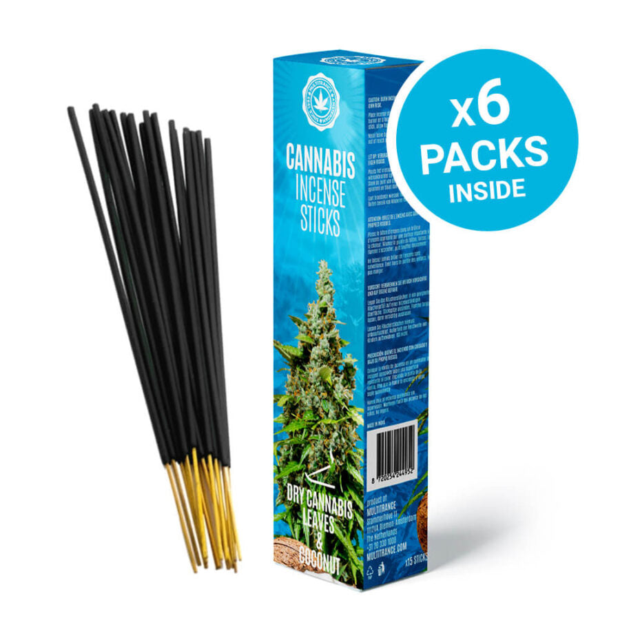 Cannabis Incense Sticks – Coconut and Dry Cannabis Leaves Scented - Sold by Pack