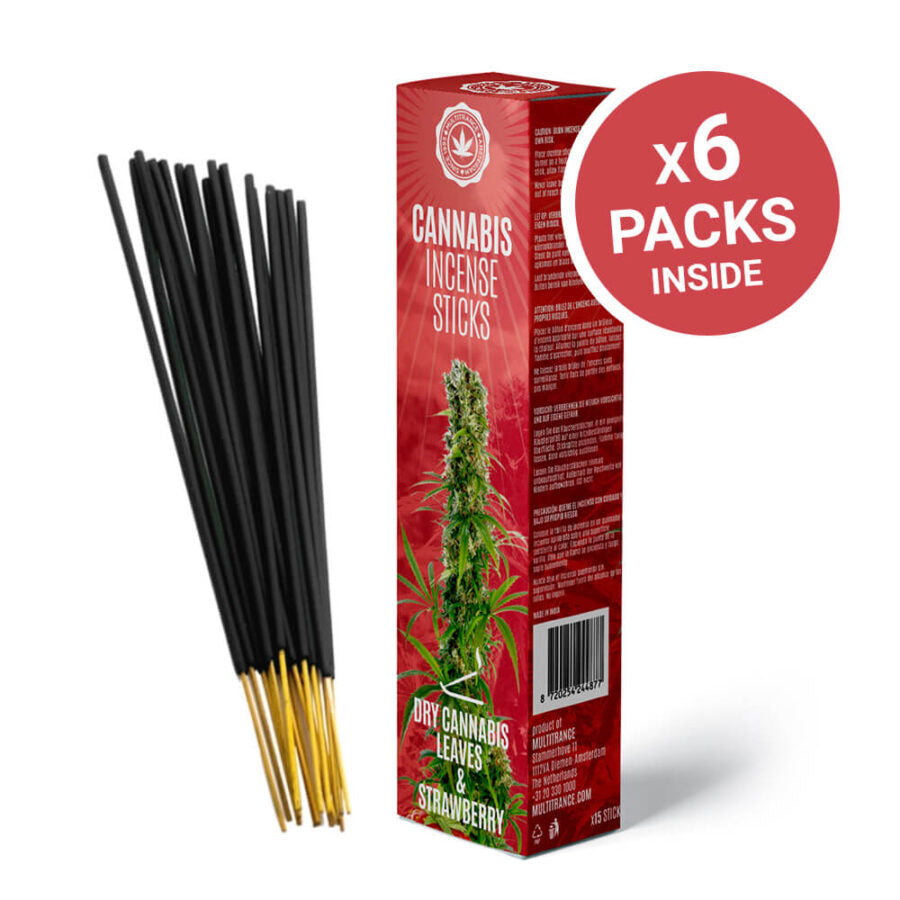 Cannabis Incense Sticks – Strawberry and Dry Cannabis Leaves Scented - Sold by Pack